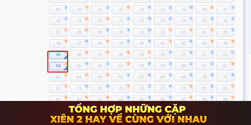 Tổng hợp những cặp xiên 2 hay về cùng với nhau